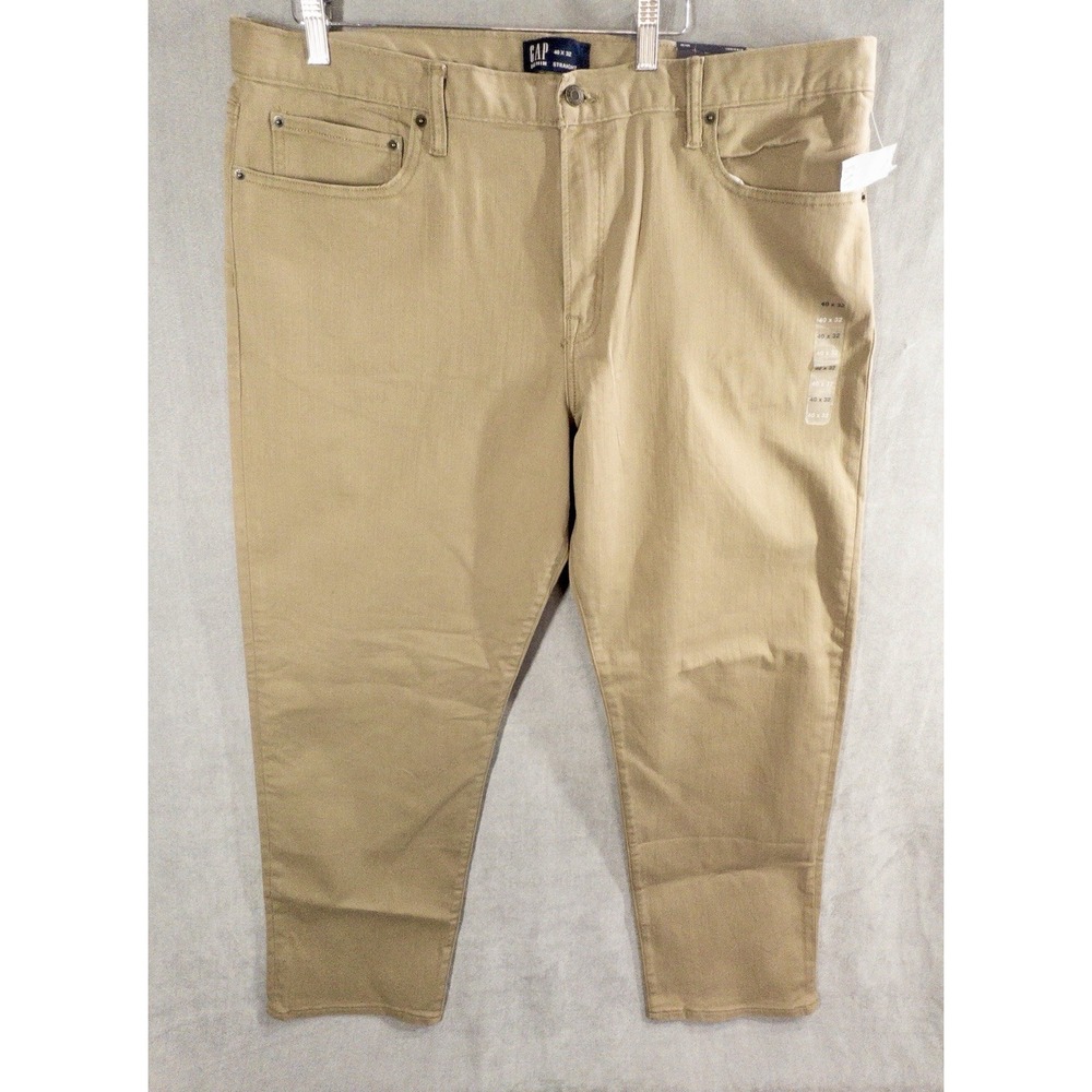 NWT Gap Denim Mid Rise Straight Leg Khakis Mens 40x32 Preppy Office